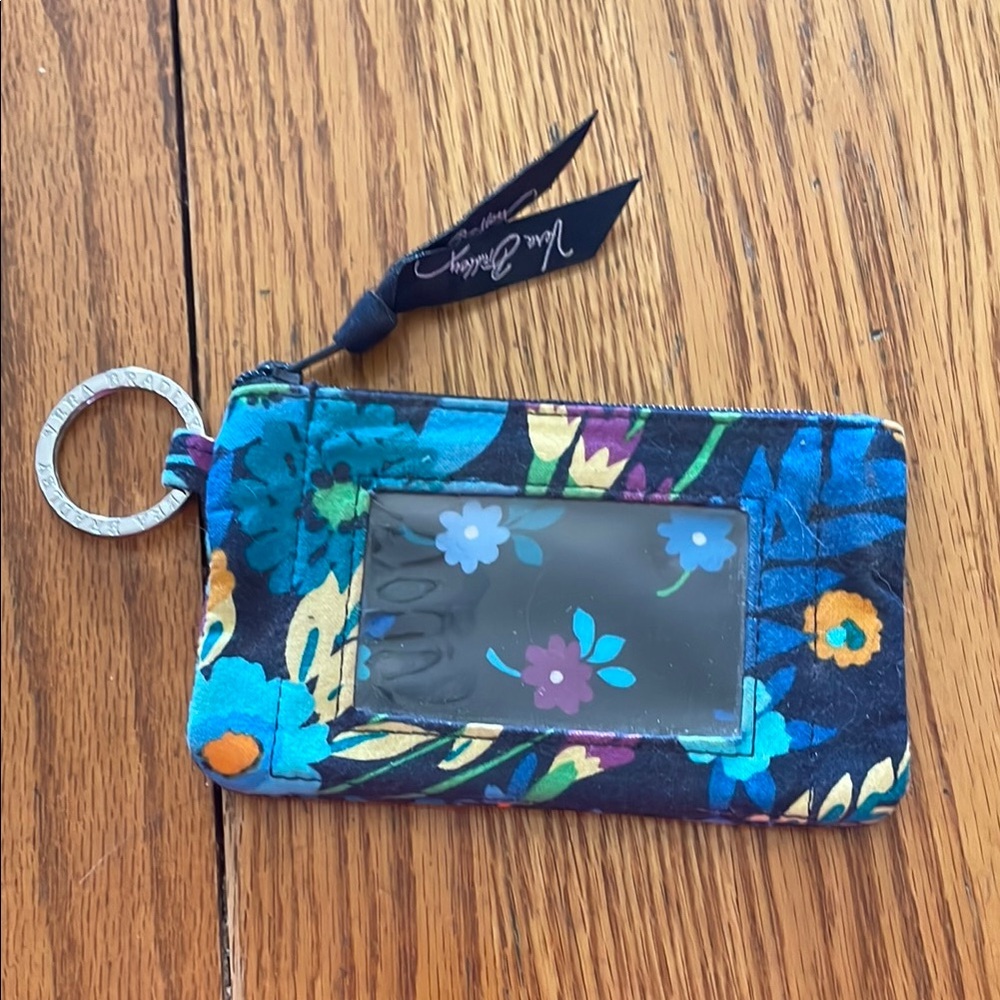 Vera Bradley Blue and Yellow Floral ID Holder Keychain